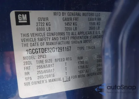 2016 Chevrolet Colorado Z71 z USA, uszkodzony, nr VIN 1GCGTDE32G1291167